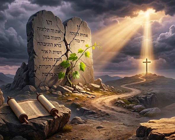 Old Testament Cruelty article - inner image - a symbolic transition from the Old Testament to New